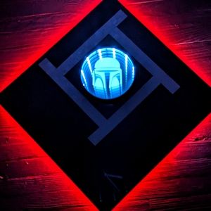 Mandalorian LED Infinity Mirror Wall Clock Modern Art Optical Illusion Mosaic